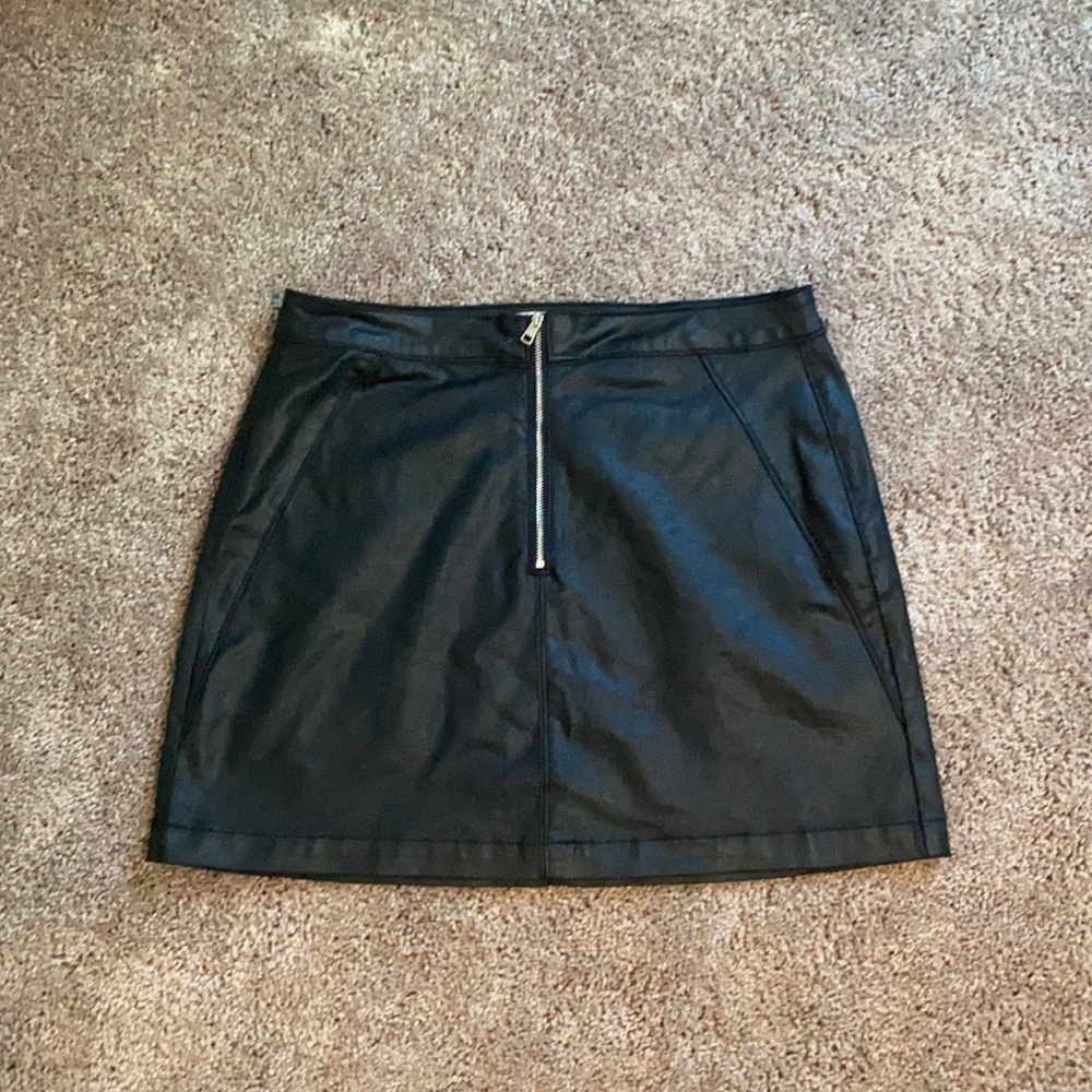 Faux Leather Black Mini Skirt